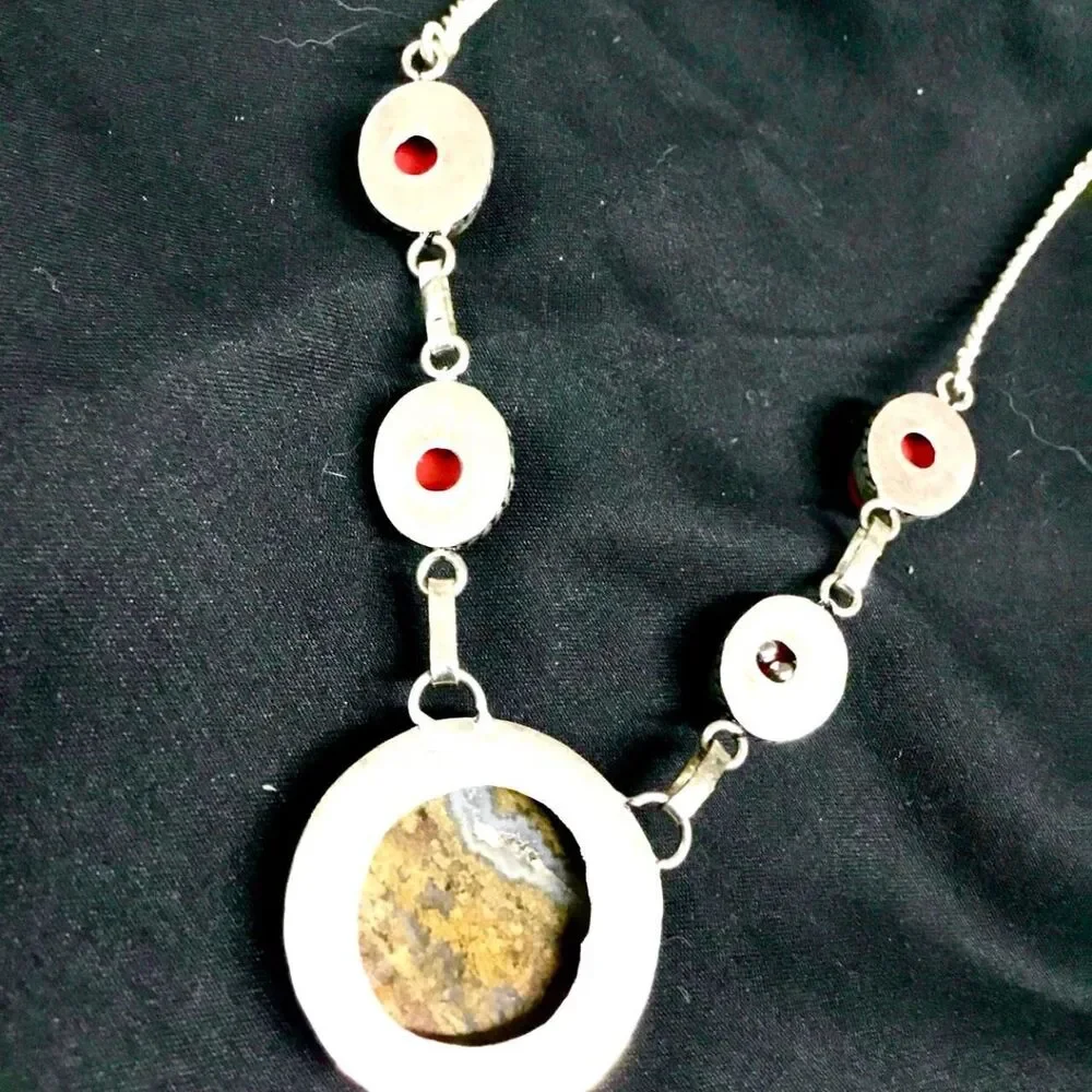 Boho Southwestern Crystals Artisan-crafted  Yellow Moss Agate and Coral